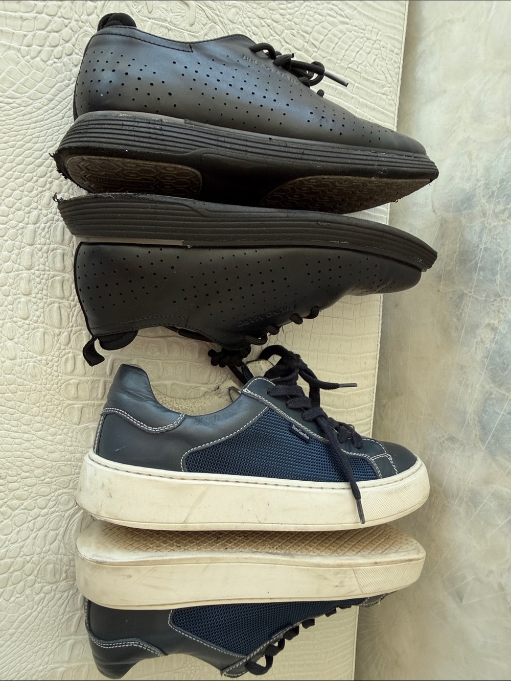 Boys Bruno Marc Two Pairs of Dress shoes/Sneakers - Black ,Navy Sizes 36-37,5 - Picture 15 of 17